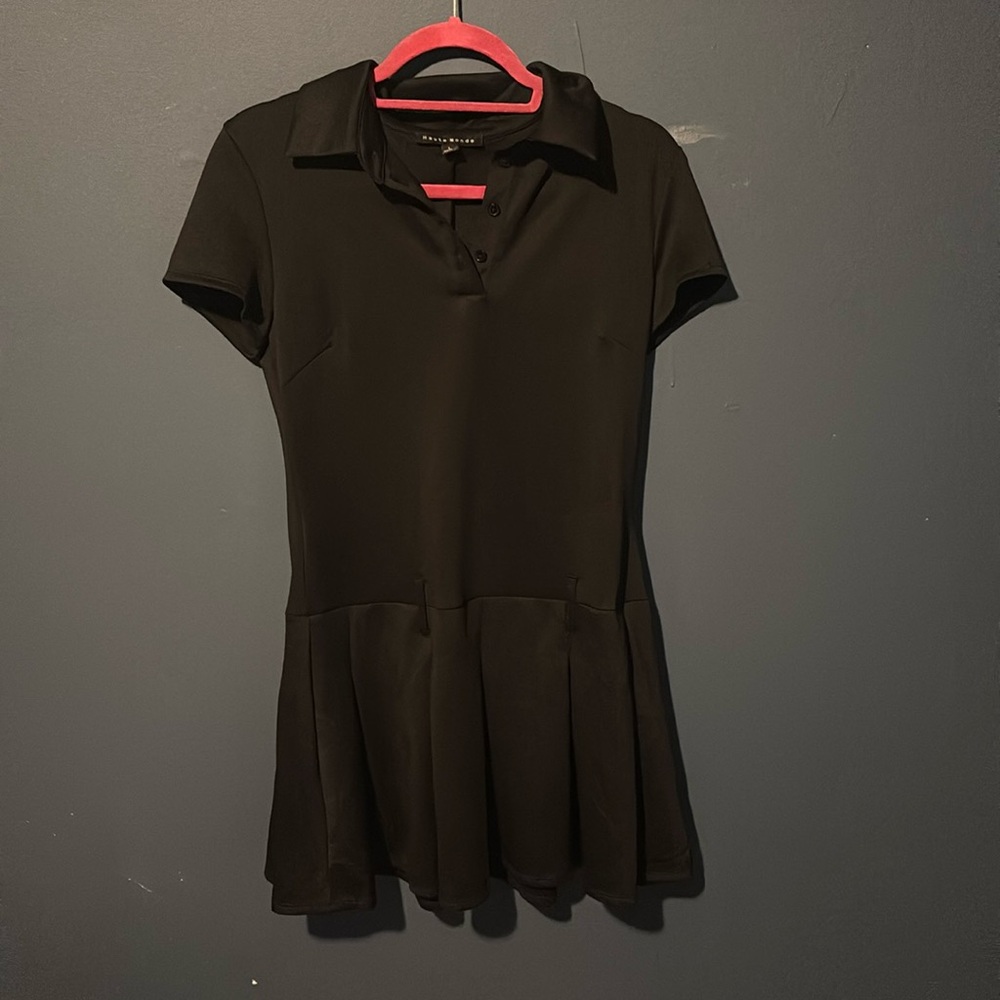 Haute Monde Brown Pleated Mini Dress